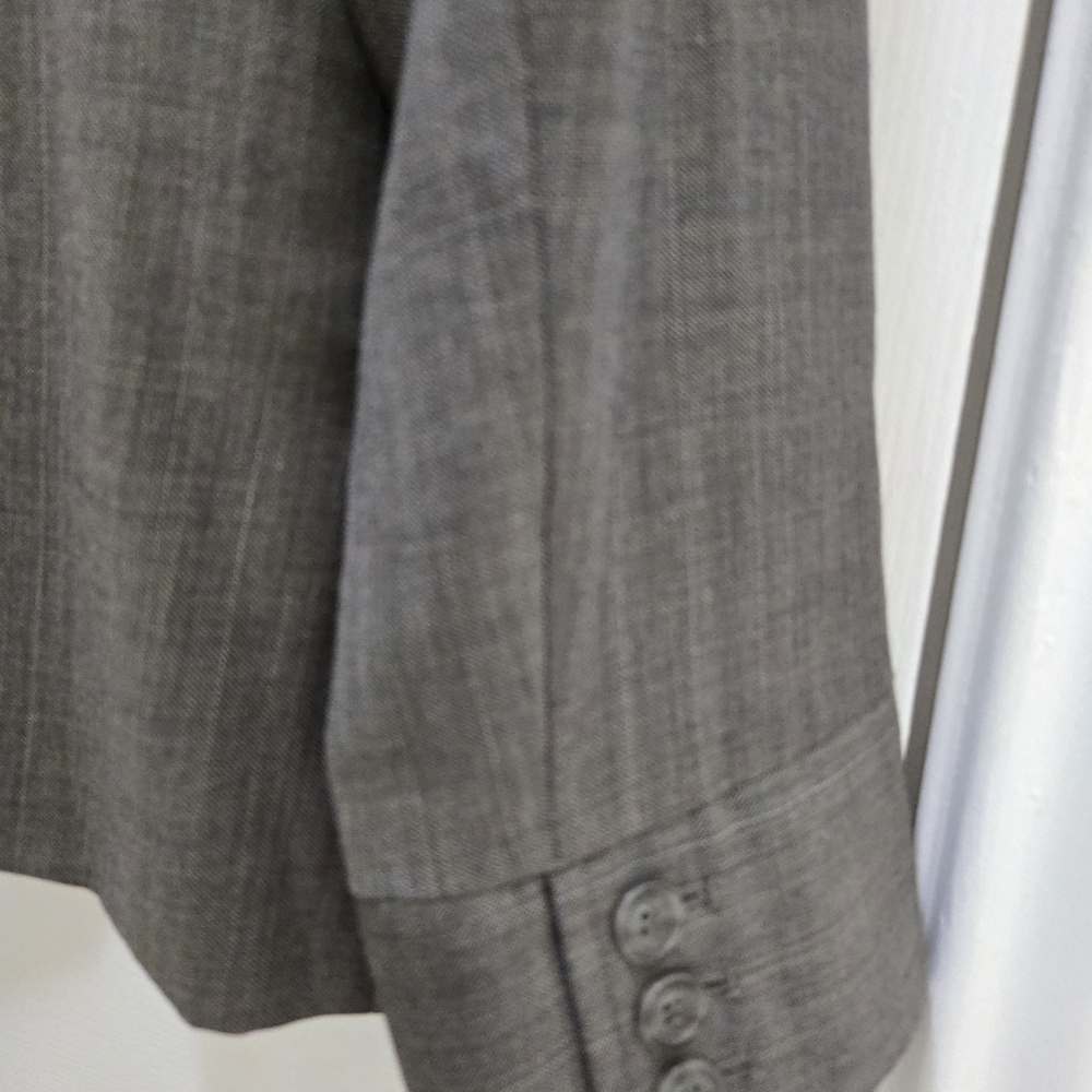 Anne Klein Blazer Charcoal Brown Lined Classic Lapels Epaulettes 12 Petite EUC - Picture 8 of 9